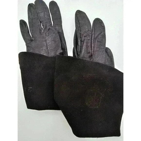 Vtg Women's Brown Leather Gloves - Picture 5 of 6